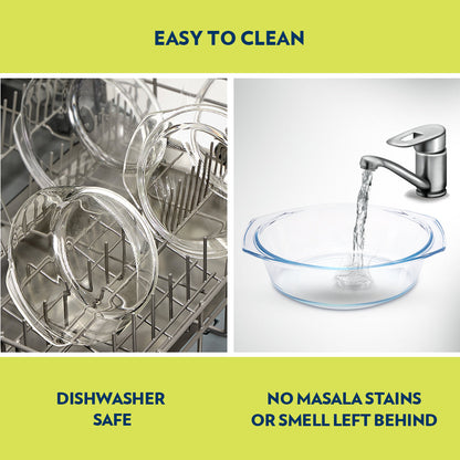 Borosil Round Casserole w Lid, 2L-No Stock