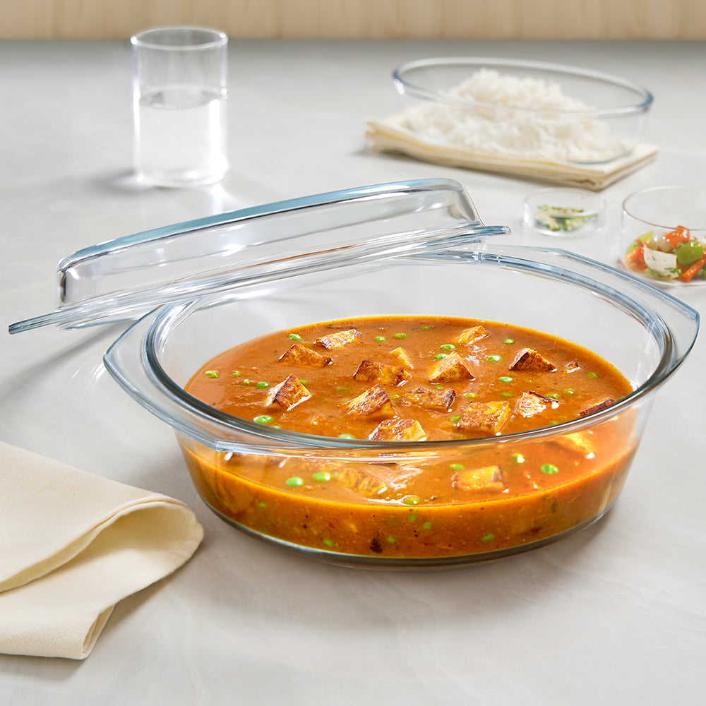 Borosil Round Casserole w Lid, 2.5L