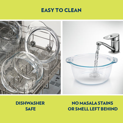 Borosil Deep Round Casserole, 1.2L