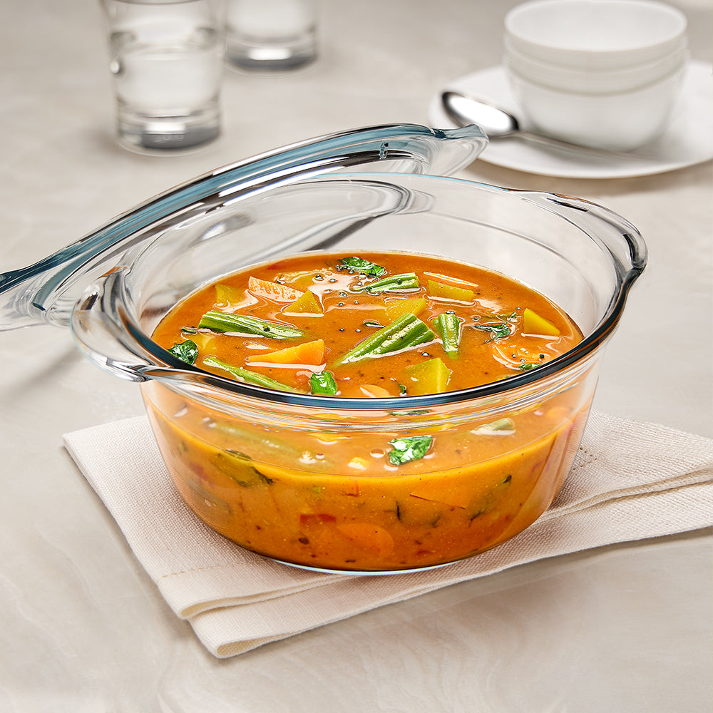 Borosil Deep Round Casserole, 1.75L