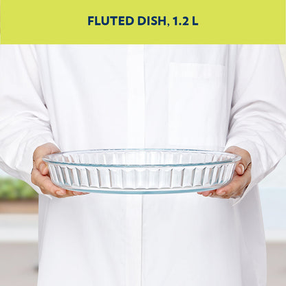 Borosil Fluted Baking Dish, 1.2L