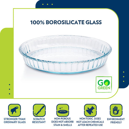 Borosil Fluted Baking Dish, 1.2L