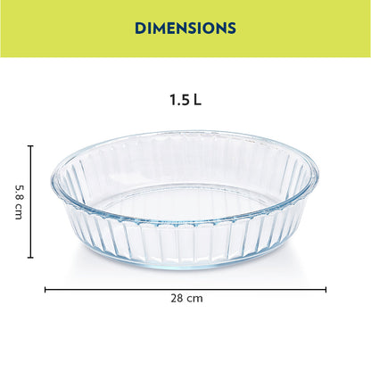 Borosil Fluted Baking Dish, 1.5L