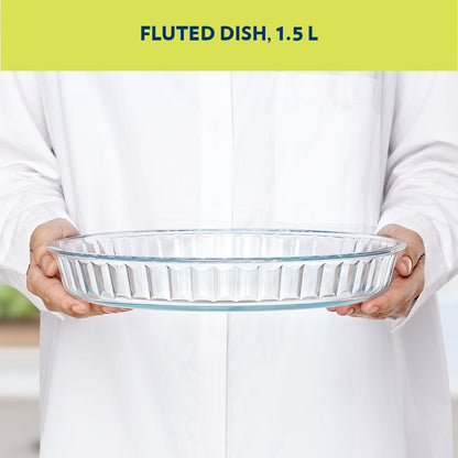 Borosil Fluted Baking Dish, 1.5L