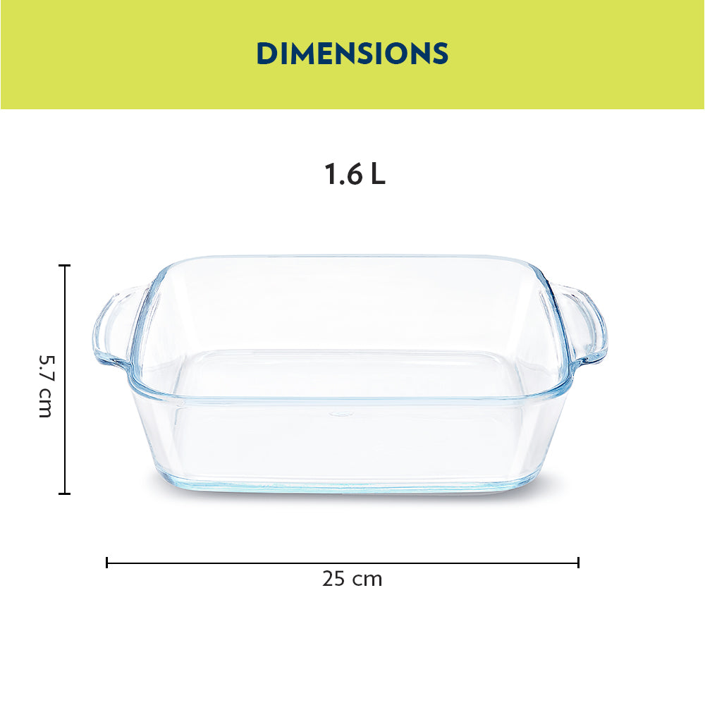Borosil Square Baking Dish w handle