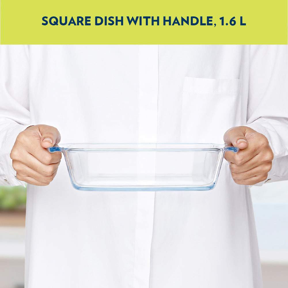 Borosil Square Baking Dish w handle