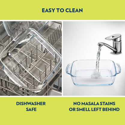 Borosil Square Baking Dish w handle, 1.6L