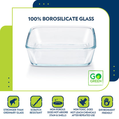 Borosil Square Baking Dish w lid, 500ml