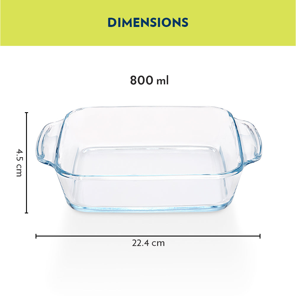 Borosil Square Baking Dish w handle
