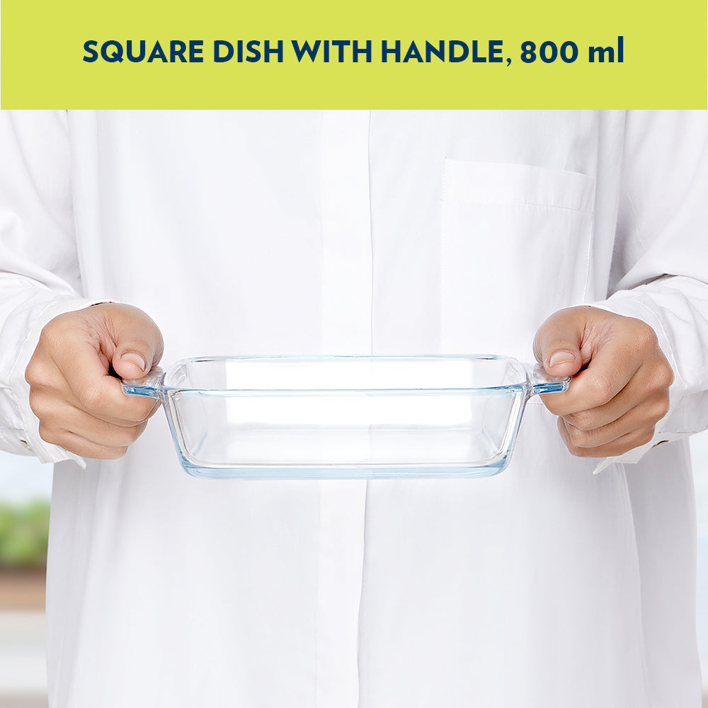 Borosil Square Baking Dish w handle