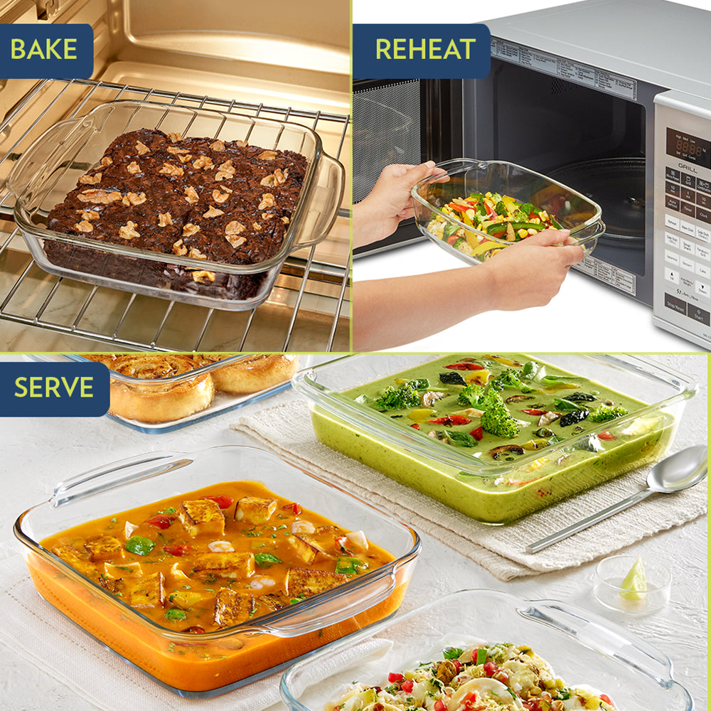 Borosil Square Baking Dish w handle