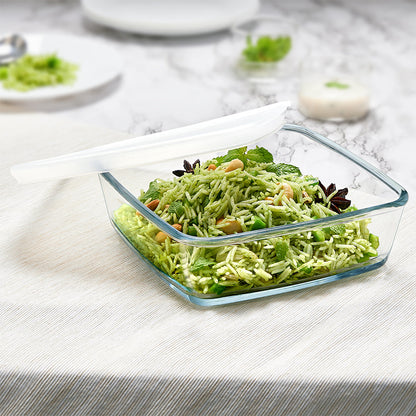 Borosil Square Baking Dish w lid, 800ml