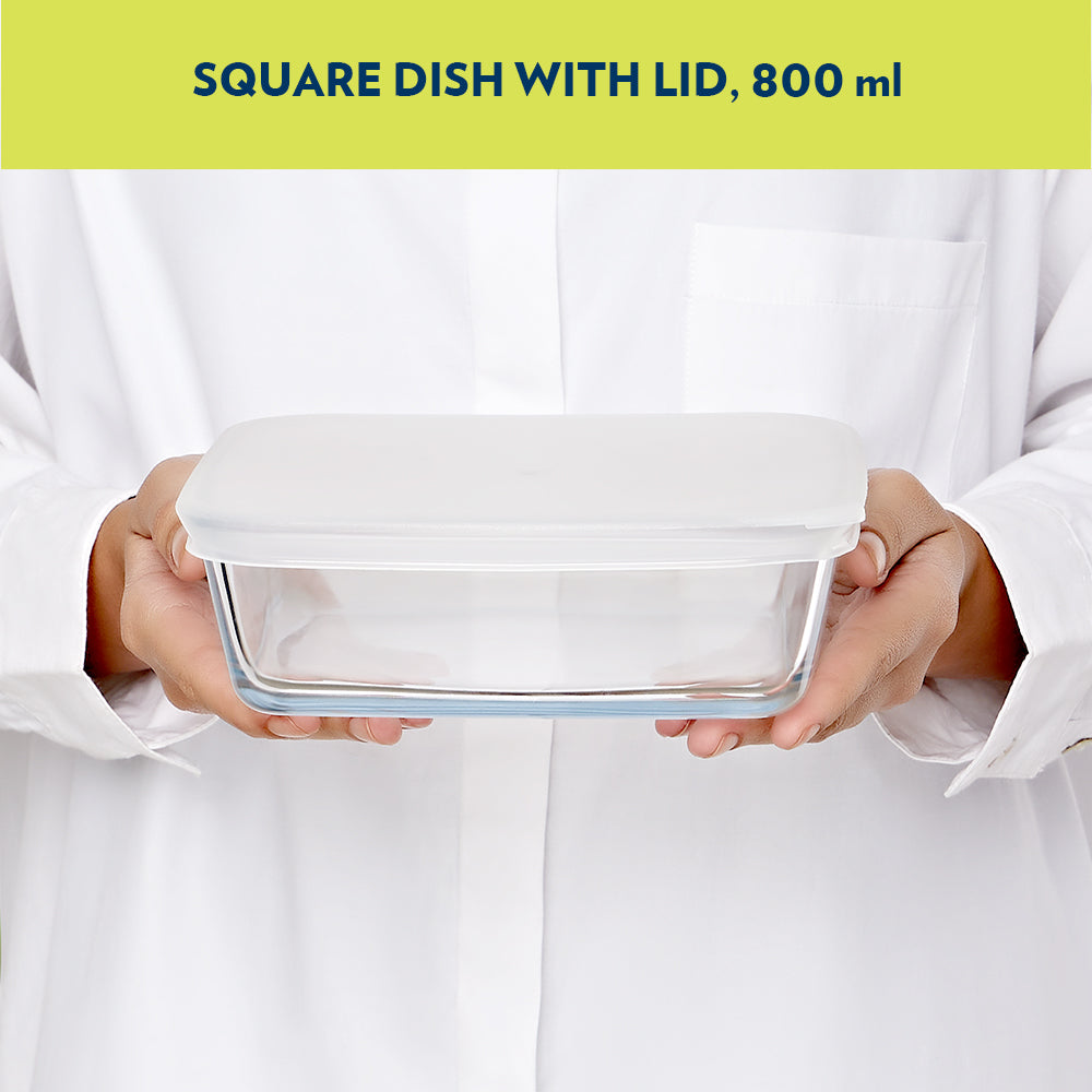 Borosil Square Baking Dish w lid