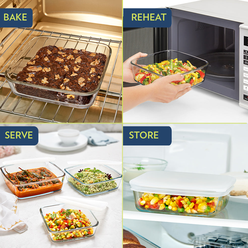 Borosil Square Baking Dish w lid