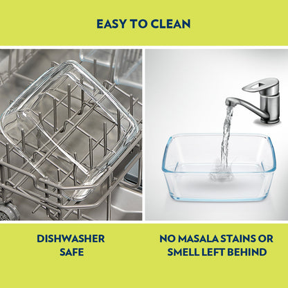 Borosil Square Baking Dish w lid, 800ml