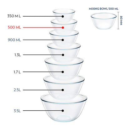 Mixing Round Glass Bowl with Lid