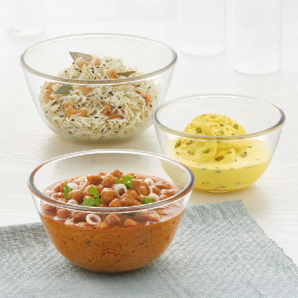 Borosil Tuff-Glass Mixing & Serving Bowl Set