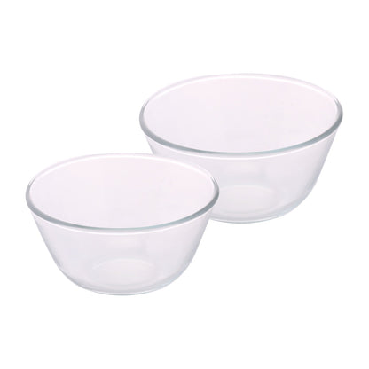 Borosil Mixing & Serving Bowl Set of 2, 1.3Ltr+2.5Ltr