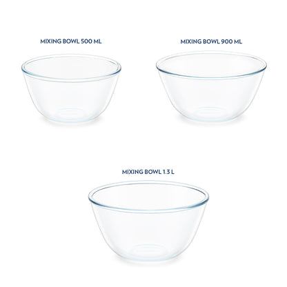 Borosil Tuff-Glass Everyday Mixing & Serving Bowl Set
