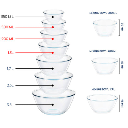 Borosil Tuff-Glass Everyday Mixing & Serving Bowl Set