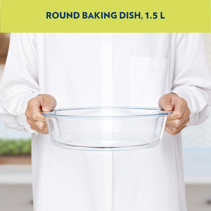 Borosil EasyGrip Round Cake Dish, 1.5L