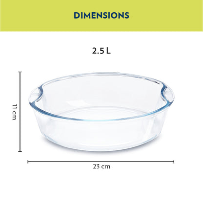 Borosil EasyGrip Round Cake Dish, 2.5L