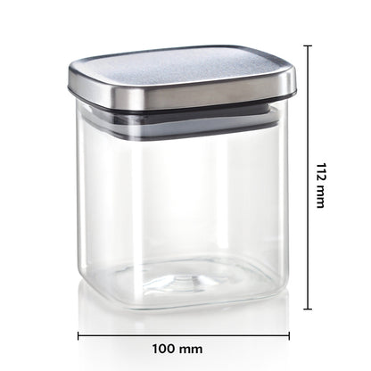 Classic Square Glass Jar with SS Lid
