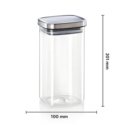Classic Square Glass Jar with SS Lid