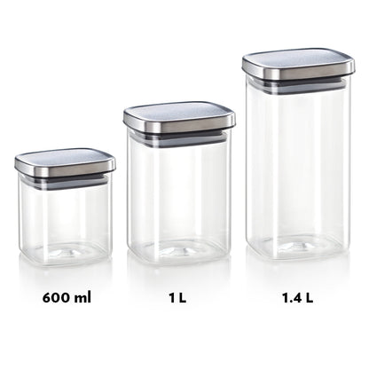 Classic Square Glass Jar with SS Lid