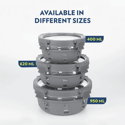 Borosil Tuff-Glass Klip n Store Plus, Round Container