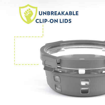 Borosil Tuff-Glass Klip n Store Plus, Round Container