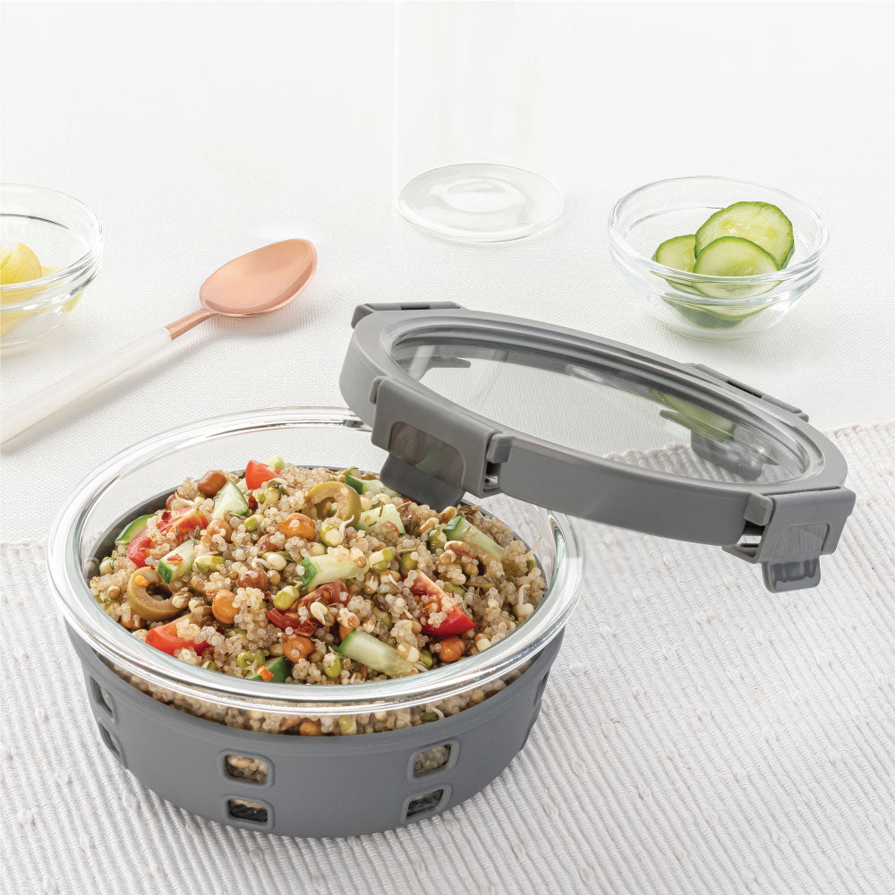 Borosil Tuff-Glass Klip n Store Plus, Round Container