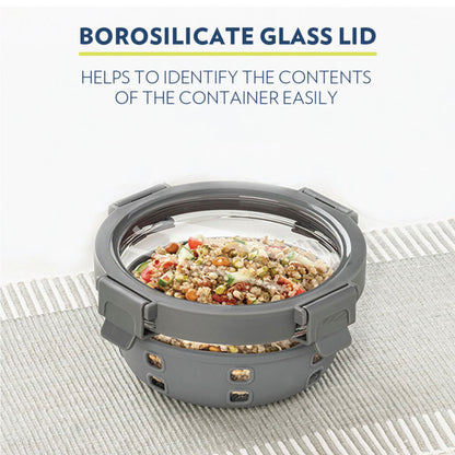 Borosil Tuff-Glass Klip n Store Plus, Round Container