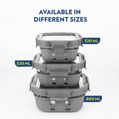 Borosil Tuff-Klip n Store Plus, Square Container