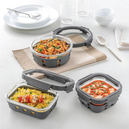 Borosil Tuff-Glass Klip n Store Plus, Square Container