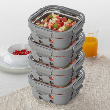 Borosil Klip n Store Plus Square Glass Container