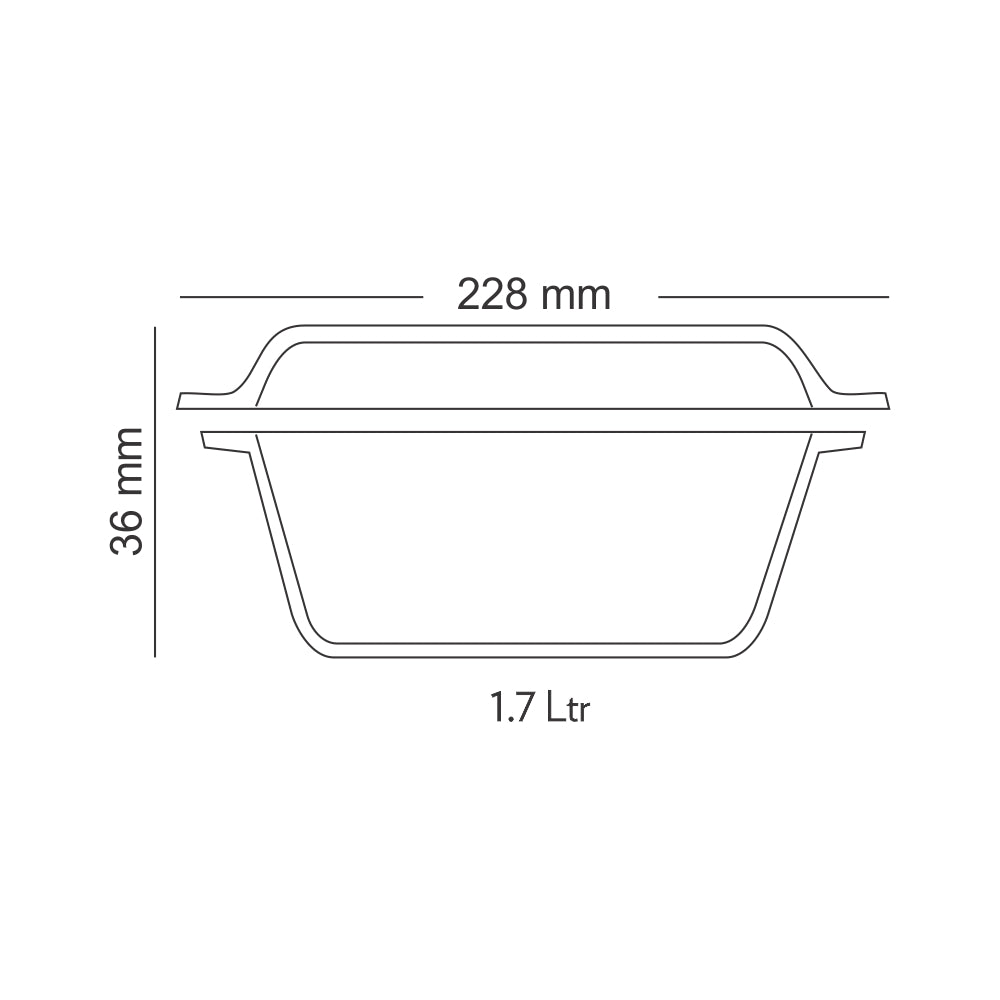 Borosil Round Casserole w Lid, 1L + 1.7L (IM)