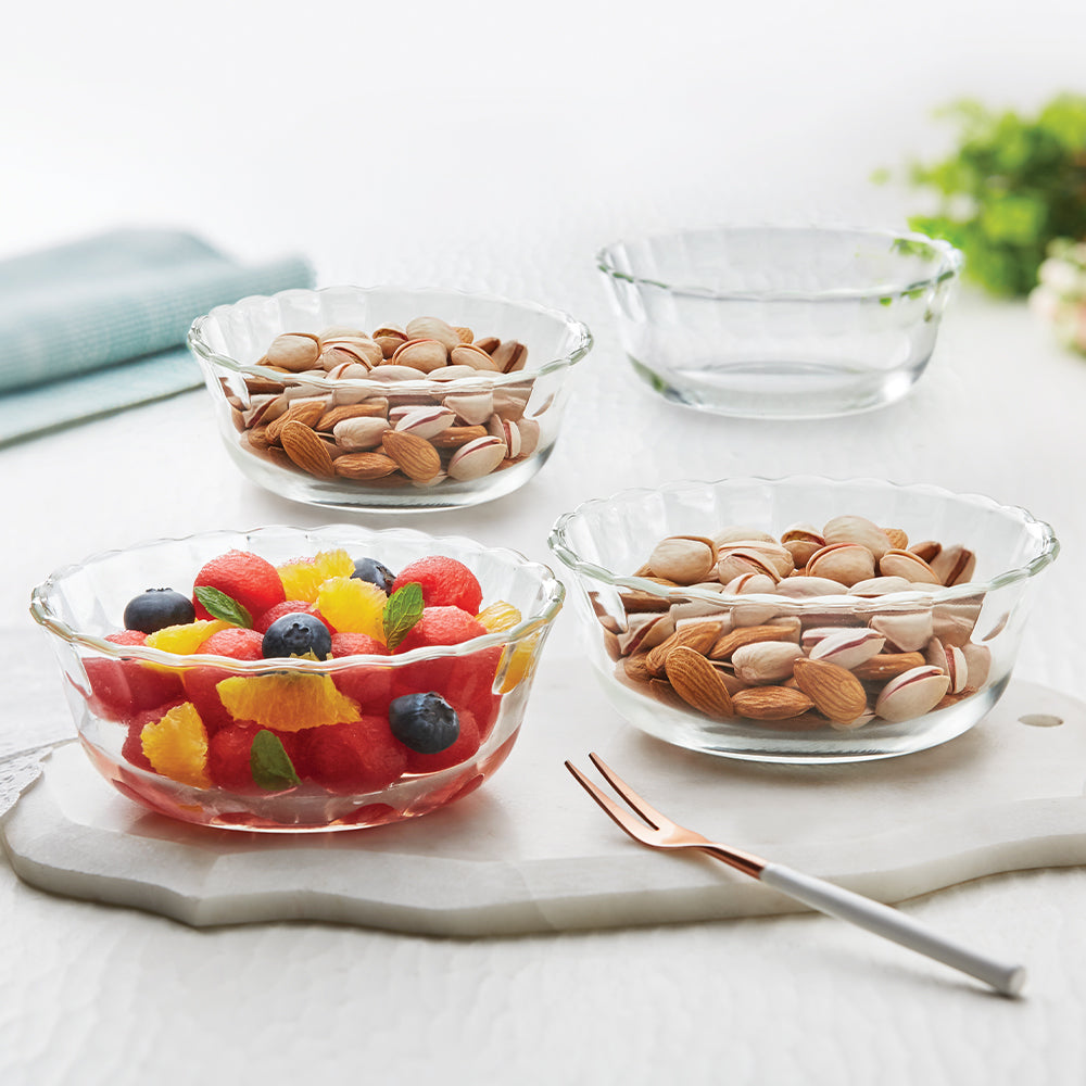 Borosil Designer Bowl Set, 430ml x 4