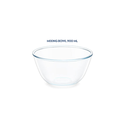Borosil Select Mixing Bowl w Blue Lid Set of 2, 900ml + 900ml