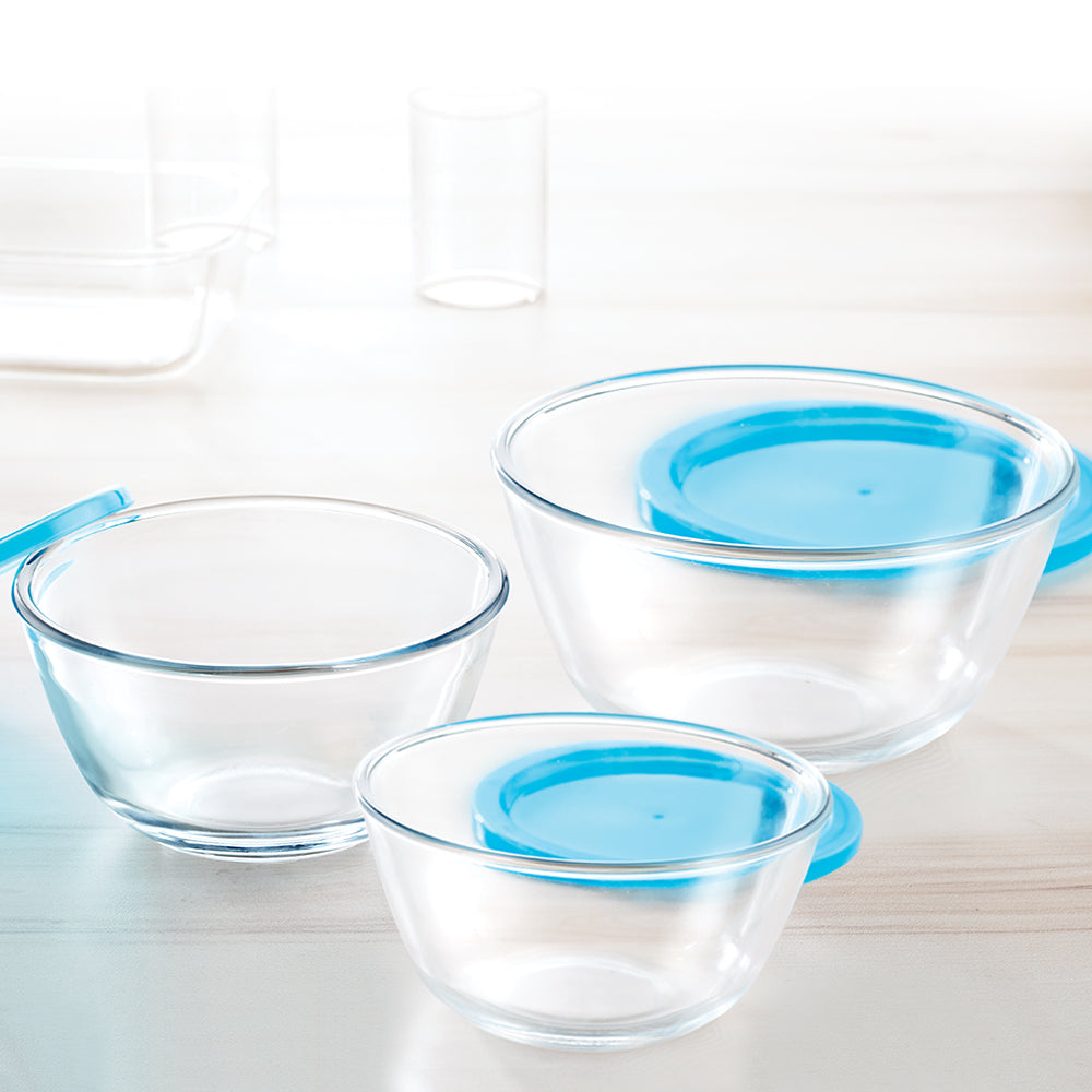 Borosil Select Mixing Bowl w Blue Lid