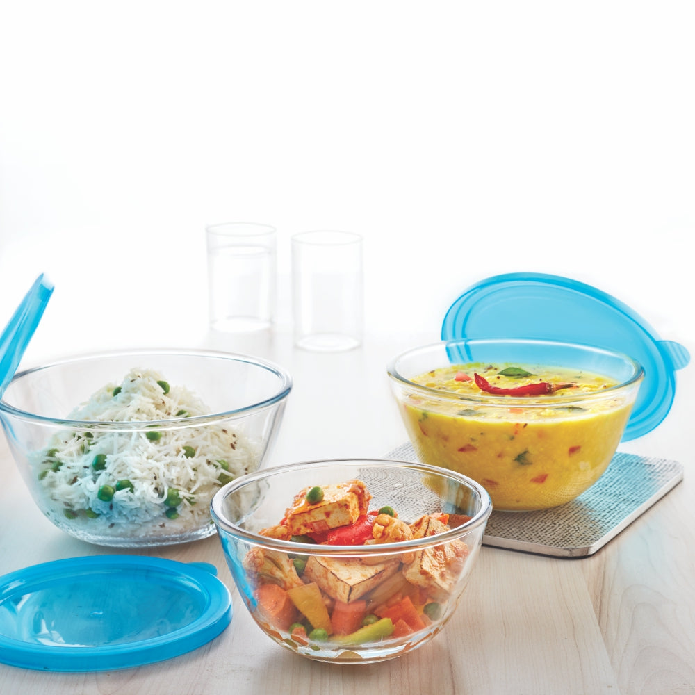 Borosil Select Mixing Bowl w Blue Lid