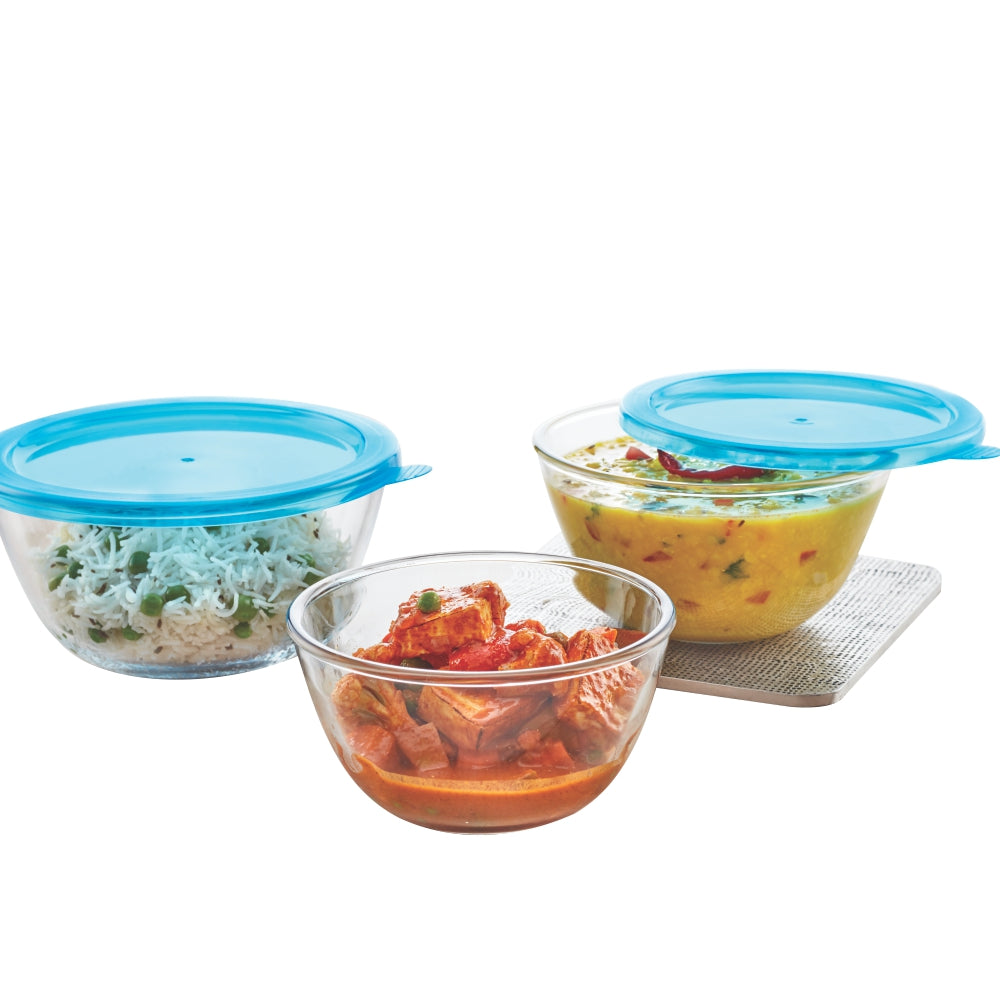 Borosil Select Mixing Bowl w Blue Lid