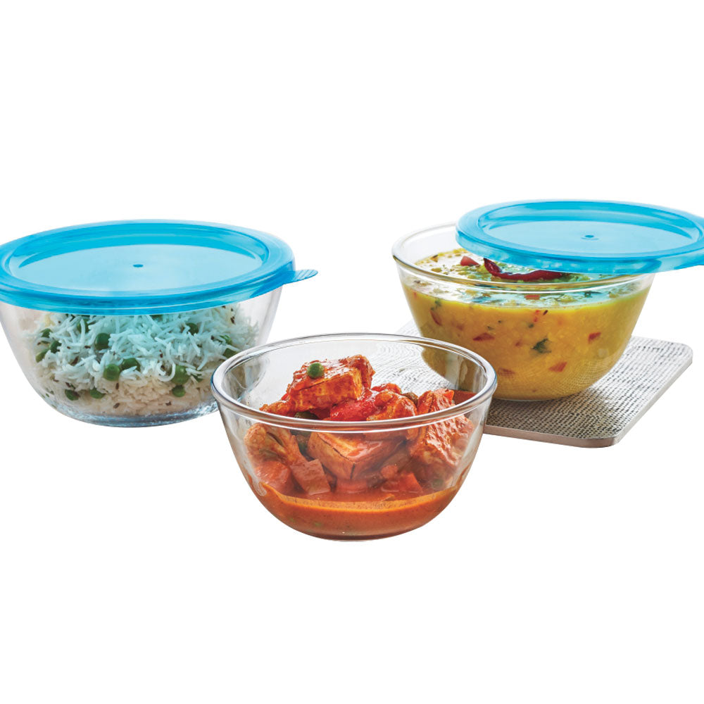 Borosil Select Mixing Bowl w Blue Lid