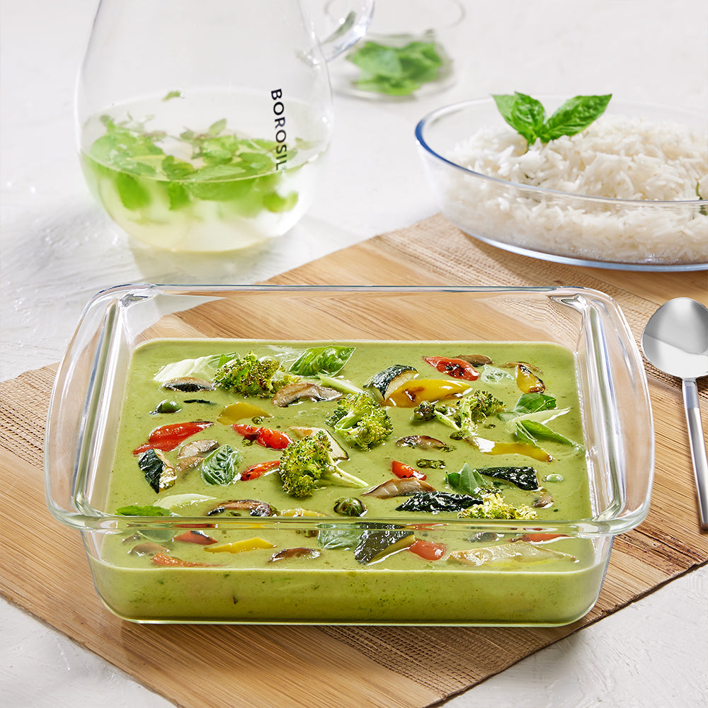 Borosil Square Baking Dish w handle, 2L