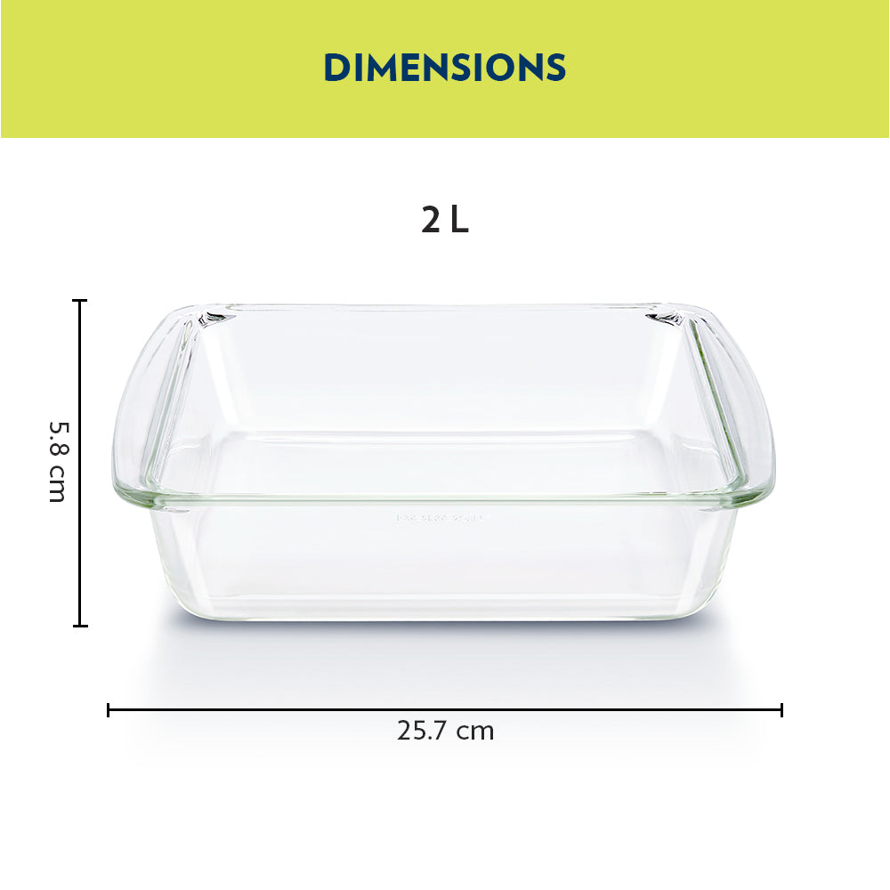 Borosil Square Baking Dish w handle