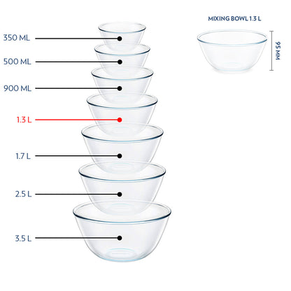 Borosil Mixing & Serving Bowl, Blue Lid, 1.3L