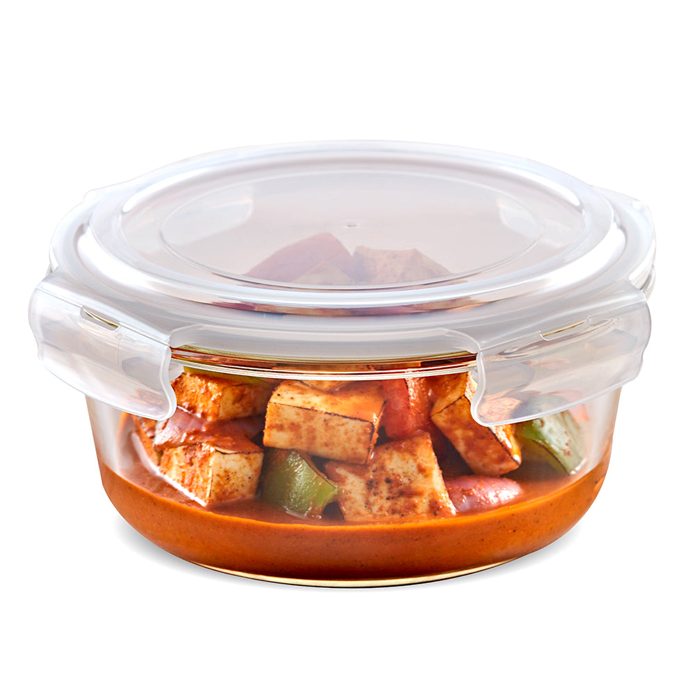 Borosil Tuff-Glass Klip n Store, Round Container