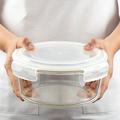 Borosil Tuff-Glass Klip n Store, Round Container