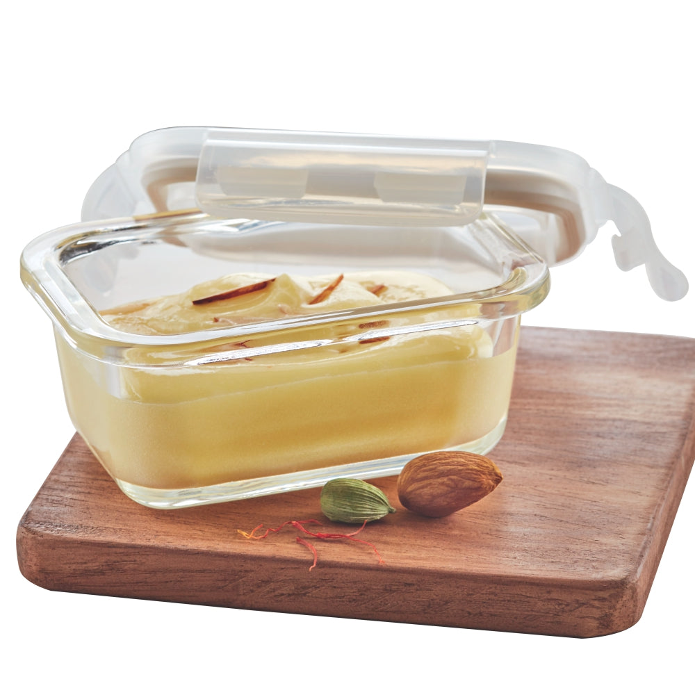 Borosil Klip n Store Rectangular Glass Container