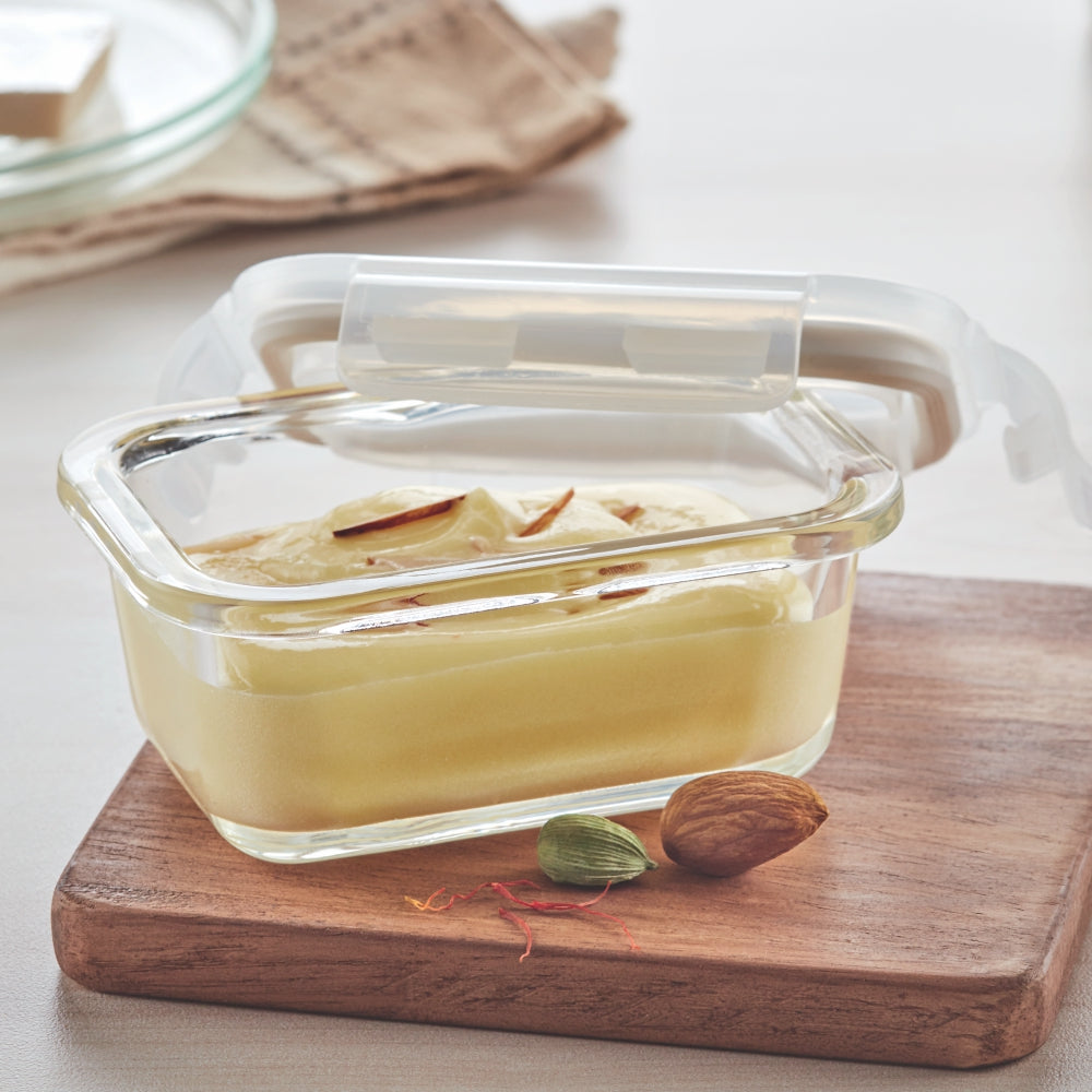 Borosil Klip n Store Rectangular Glass Container